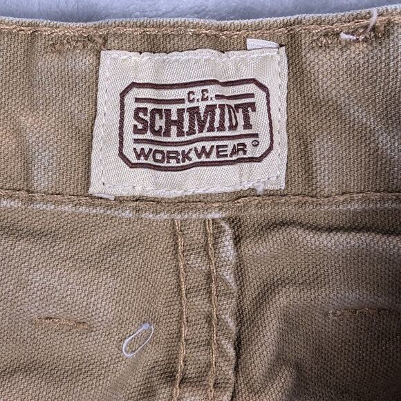 CE Schmidt Workwear Pants Mens 40x28 Rugged Work Carpenter Jeans Brown Distress - Picture 9 of 9